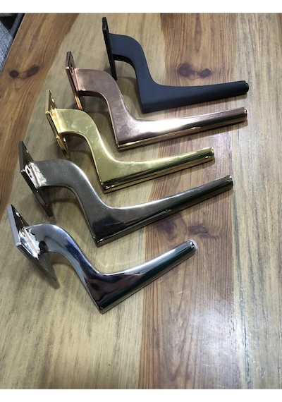 Zarif Metal Ayak 17cm Mat Siyah Komidin Koltuk Puf Vestiyer Tv Ünite Ayağı Modern Mobilya Komidin