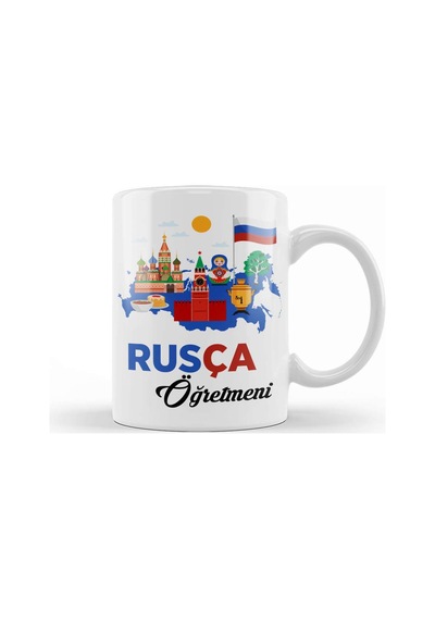Rusça Öğretmeni Kupa Bardak Porselen Karışık