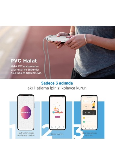 Akıllı Bluetooth Atlama İpi - Egzersiz Atlama, Ayarlanabilir Kablolu Nane Askısız Top Bluetooth Standart
