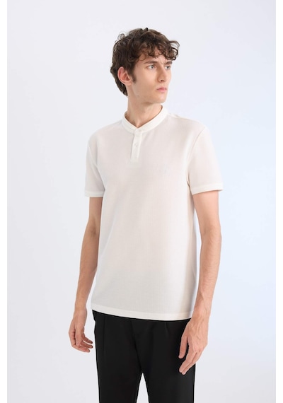Defacto Slim Fit Dar Kesim Dik Yaka Dokulu Kısa Kollu Waffle Polo Tişört Z4262az25smwt32 Diğer
