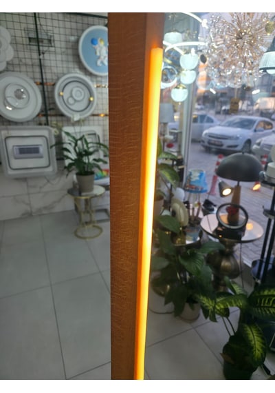 Modern Ahşap Led Lambader Kumandalı 3 Renk El Yapımı 145 Cm Meşe
