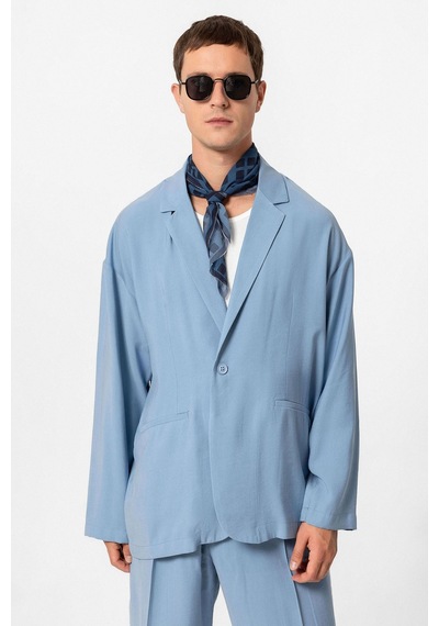 Antioch Oversize Astarsız Erkek Blazer Ceket Mavi