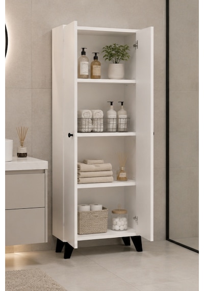 Meltem No.1 Çok Amaçlı Banyo Dolabı Ayarlanabilir Raflı Kapaklı Havlu Ve Temizlik Dolabı Beyaz Meltem No.1 Çok Amaçlı Banyo Dolabı Ayarlanabilir Raflı Kapaklı Havlu Ve Temizlik Dolabı Beyaz
