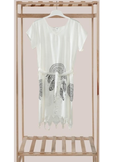 Mulberry Kısakol Bambu Plaj Elbisesi 001