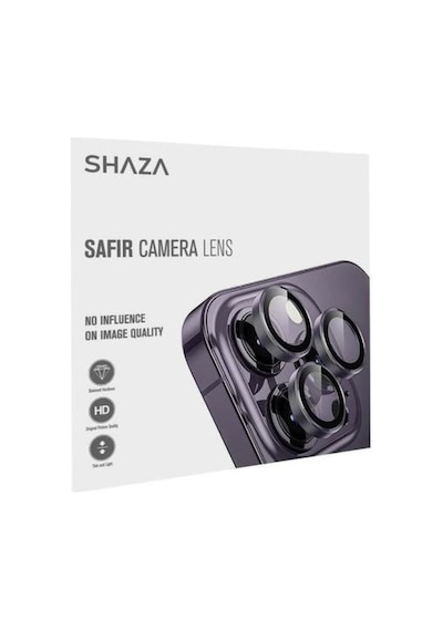 Shaza iPhone 15 Pro Apple Max Uyumlu Ile Darbeye Dayanıklı Mekanizmalı Safir Kamera Lens Koruyucu