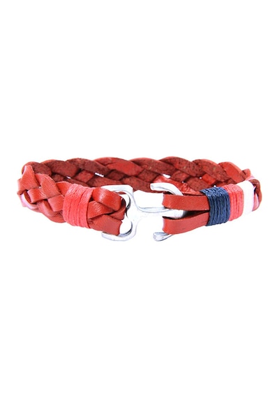 Tblk03569 Örme Deri Çapa Figür Kırmızı Unisex Bileklik 15 Cm 3550-3592 Çok Renkli