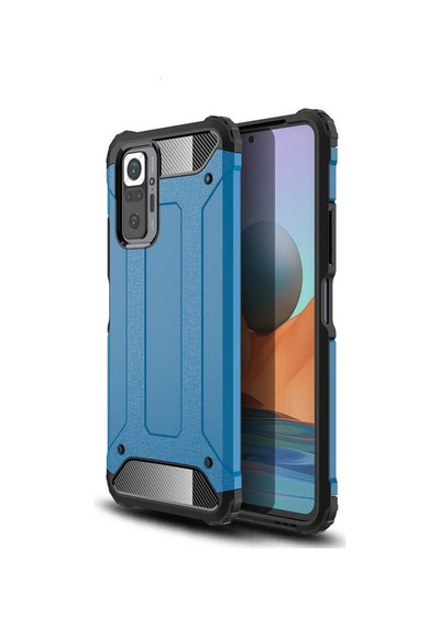Noktaks - Xiaomi Uyumlu Xiaomi Redmi Note 10 Pro - Kılıf Çift Katman Zırh Tank Crash Military Kapak - Rose Gold