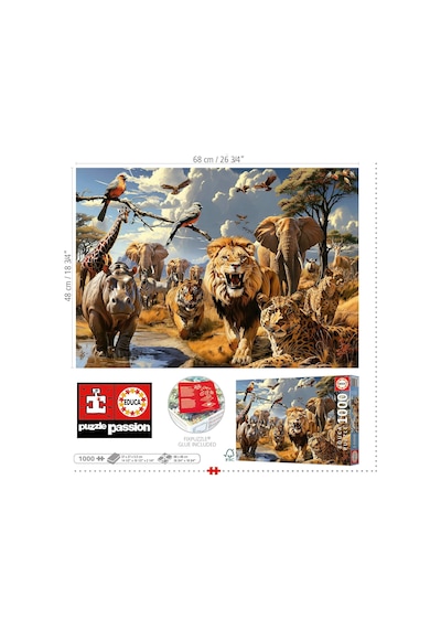 Educa 1000 Vahşi Hayvanlar Puzzle - 1000 Parça - 19920 - Wild Animals