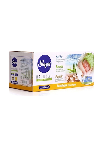 Sleepy Natural Yenidoğan Islak Mendil 12X40 480 Yaprak
