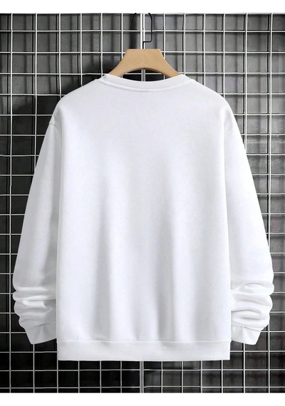 Adrift Manfinity Hypemode Bear Print Drop Shoulder Sweatshirt Beyaz Beyaz