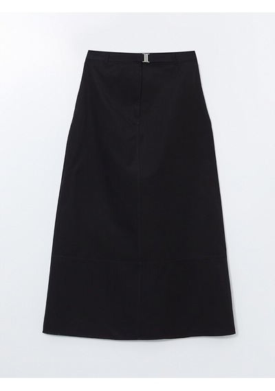 Lcw Modest Siyah Beli Kemerli Dar Fit Kadın Etek