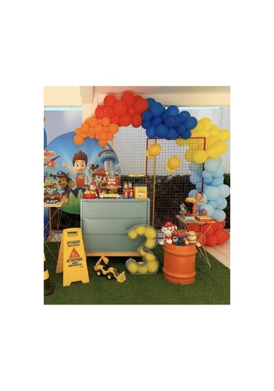 Pastel Turuncu Kırmızı Koyu Mavi Sarı Ve Makaron Mavi Balon Zinciri 100 Adet A