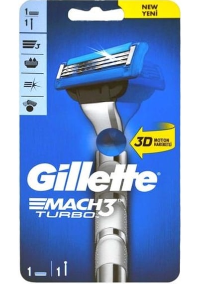 Gillette Mach3 Turbo 3D Tıraş Makinesi + Yedek Başlık