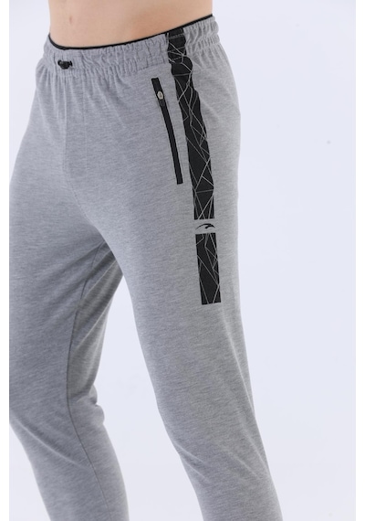 Maraton Sportswear Regular Erkek Ribana Paça Basic Gri Melanj Eşofman Altı 21014-gri Melanj Gri Melanj
