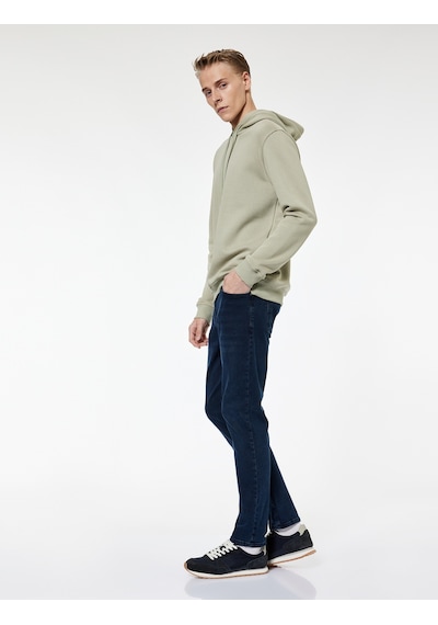 Koton Normal Bel Pamuklu Slim Fit Jean Pantolon - Brad Jean Koyu İndigo 7wam40077nd
