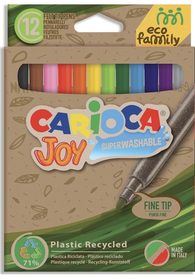 Carioca Ecofamily Joy Süper Yıkanabilir Keçeli Boya Kalemi 12'li