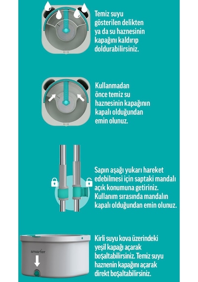 Smarter Aqua Master Temizlik Seti + Yedek Mop