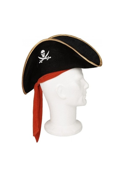 Çocuk Boy Kadife Jack Sparrow Denizci Korsan  Şapkası 45x16 Cm