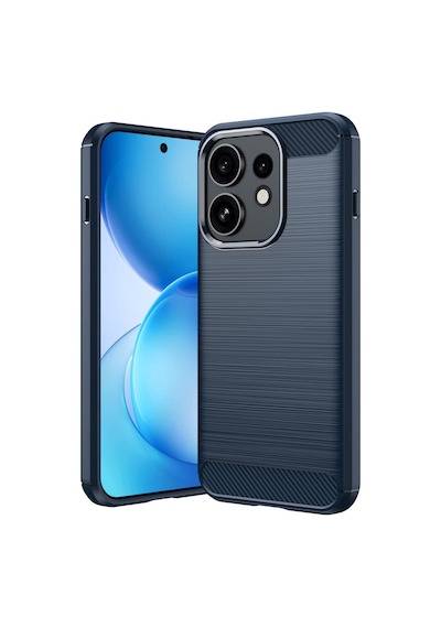 Caseonn Oppo Reno16 5g Kılıf Karbon Fiber Desenli Koruyucu Arka Kapak Lacivert
