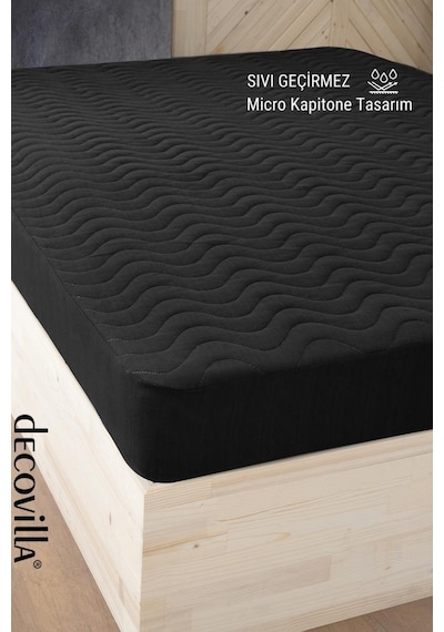 Micro Kapitone Fitted Full Kenar Su Sıvı Geçirmez Alez Kömür Grisi