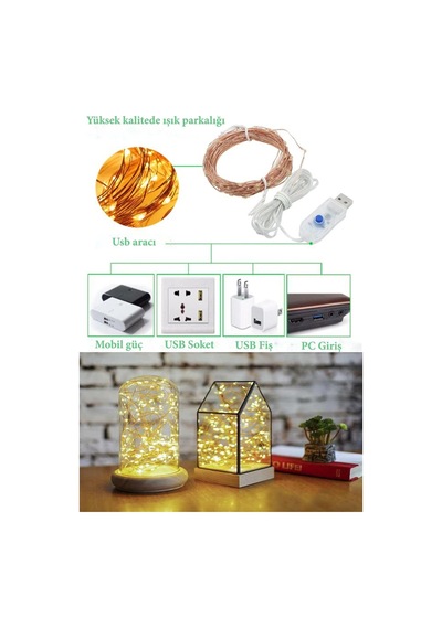 Ergonomik 5 Metre Usb Led Işık Şerit Dekorasyonu Diğer