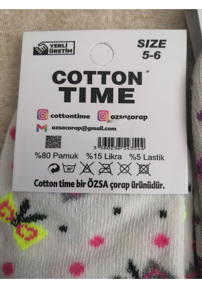 Özsa Çok Renkli Kız Çocuk Patik 10 Adet 7-8 Yaş