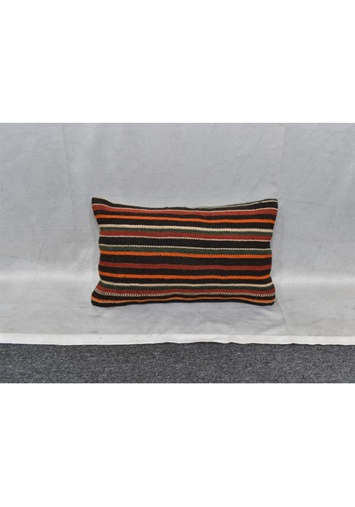 Zehra Abla Halı Yeni El Dokuma Dekoratif Lumbar Kilim Kırlent Yastık Kılıfı 6584 Çok Renkli