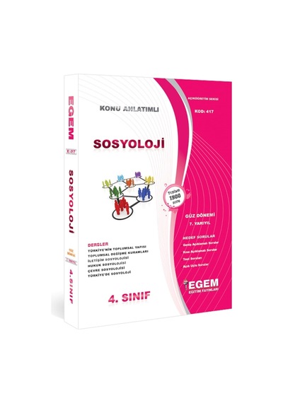 Aöf 4. Sınıf 7. Yarıyıl Sosyoloji Güz Konu Anlatımlı Soru Bankası