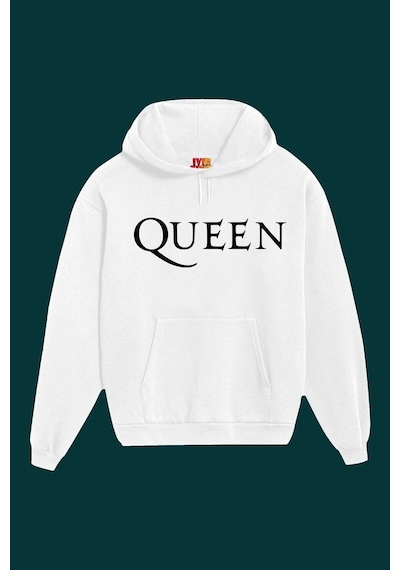 Startmore Unisex Beyaz Queen Baskılı Sweatshirt Beyaz