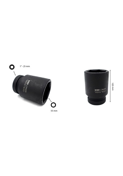 Ceta Form 55 mm 1” 6 Köşe Derin Havalı Lokma Anahtar C84-H55