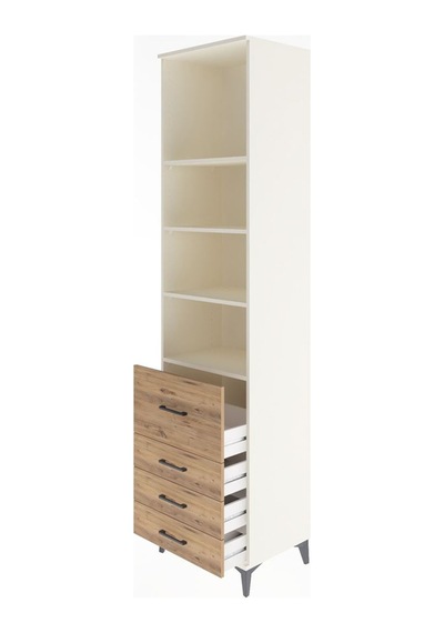 Hyperion Dolap 4 Raflı 4 Çekmeceli 60x44x243 Aytaşı-çam Aytaşı