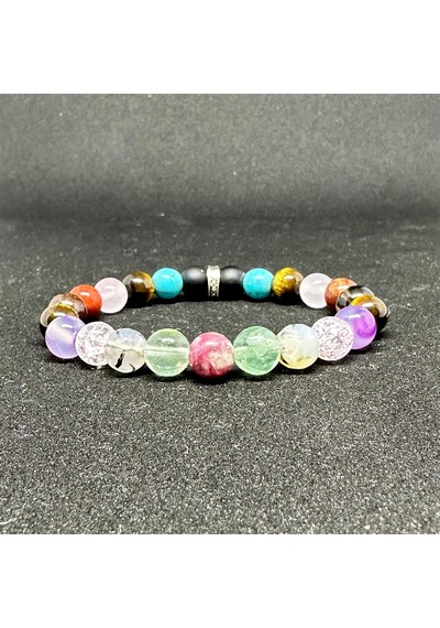 Oğlak Burcu Bilekliği 8mm Doğaltaş Bileklik - 18 Cm Çok Renkli