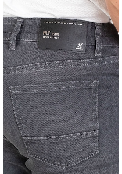Erkek Koyu-Gri Slim Fit Dar Kesim Esnek Likralı Denim Jeans Kot P (492074509)