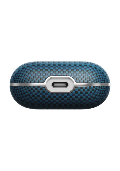 Apple Uyumlu AirPods Pro 2 Kılıf Aramid Fiber Pitaka Tactile Woven Sunset-moonrise Serisi Sunset Kapak Mavi
