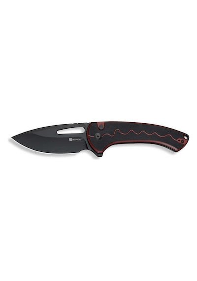 Sencut Squiggy Burgundy / Black G10 Handle Black 9cr18mov Blade Kamp Çakı Bordo