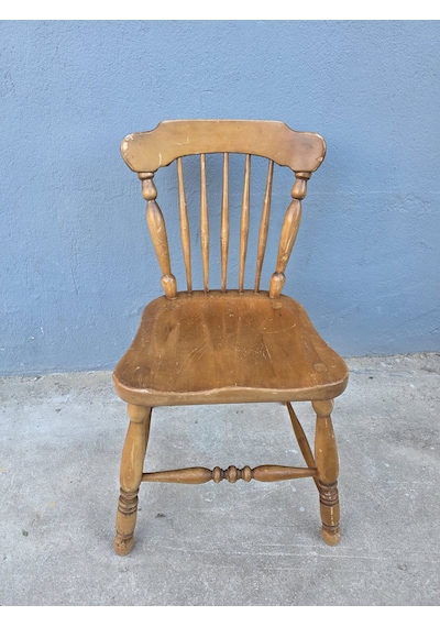 Vintage Masif Ahşap Sandalye 1 Adet Ac08 Çok Renkli