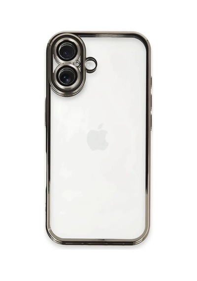Apple Uyumlu iPhone 16 Plus Kılıf Razer Lensli Silikon - Titanyum Gri -