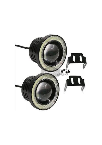 Ford Focus 3 2011-2014 Uyumlu Mercekli Angel Sis Farı Metal Su Geçirmez 76 Mm Turuncu Halkalı Gündüz Farı Angel 2 Adet