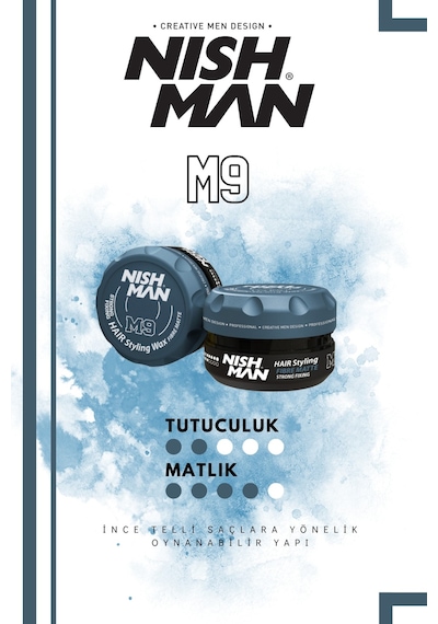 M9 Saç Şekillendirici Ultra Mat Wax / Ince Telli Saç Tiplerine Yönelik 100 Ml