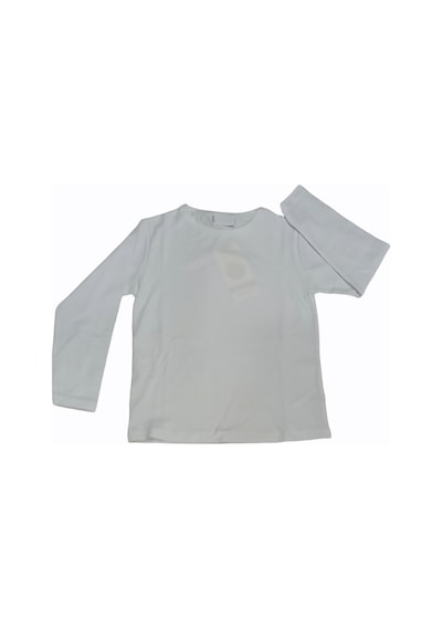 Özdemirli Bebe Basic Düz Bisiklet Yaka Uzun Kollu Likralı Badi Sweat T-shirt Beyaz