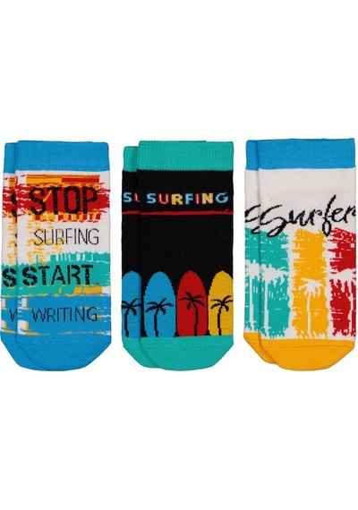 Civil Boys Surfing 3'lü 2-12 Yaş Erkek Patik Çorap - Standart