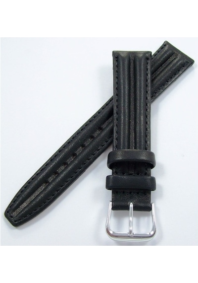 Upper Deri Saat Kayışı 18Mm Siyah Saat Kordonu Çift Fitilli Spor