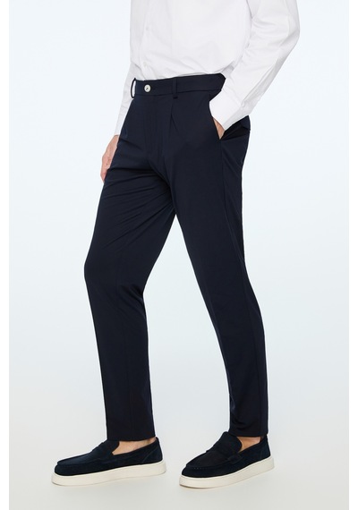 Morven Erkek Lacivert Rayon Trend Düz Slim Fit Pantolon 26ms003027200 Lacivert