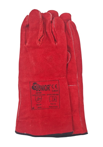 Junıor Jn 108 Bordo Kaynakçı Eldiveni 35 Cm Uzun 60 Adet