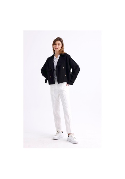 Pastelastore %100 Pamuk Gabardin Astarlı Oversize Geniş Kalıp Kadın Crop Kısa Trençkot 1122 Siyah Pastelastore %100 Pamuk Gabardin Astarlı Oversize Geniş Kalıp Kadın Crop Kısa Trençkot 1122 Siyah