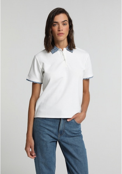Colin's Colins Regular Fit Shirt Neck Düz Kadın Beyaz Kısa Kol Tişört Cl1083066 Q1.v2 Ofw