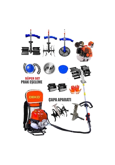 Deko Turkey DYN20X Dynamic Seri Benzinli Sırt Tırpan + Çapa Seti Deko Turkey DYN20X Dynamic Seri Benzinli Sırt Tırpan + Çapa Seti
