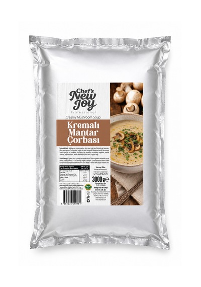 Chefs New Joy Kremalı Mantr Çorbası 3 KG Creamy Mushroom Soup Hazır Çorba