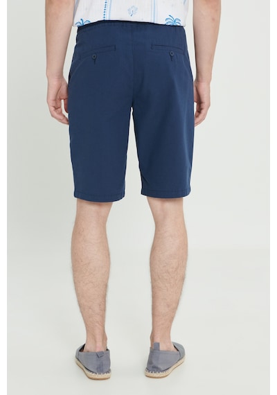 Ac&Co / Altınyıldız Classics  Erkek Lacı Comfort Fit Rahat Kesim Yan Cepli Keten Şort Lacı Lacivert