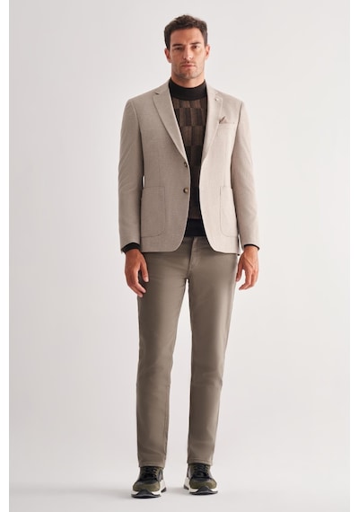 İmza Bej Mono Yaka Desenli Örme Astarlı Çift Yırtmaç Esnek 4 Drop Comfort Fit Classic Ceket 1002255112 Bej İmza Bej Mono Yaka Desenli Örme Astarlı Çift Yırtmaç Esnek 4 Drop Comfort Fit Classic Ceket 1002255112 Bej